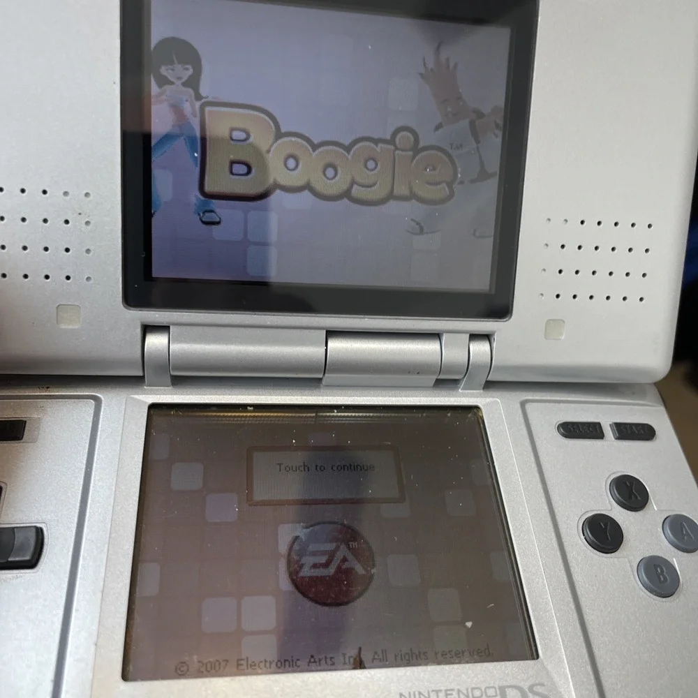 Nintendo DS NTR-001 2004 Game Console - Silver w/ Charger +Case+6 Games-TESTED